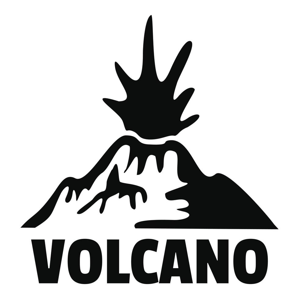 eruzione vulcano logo, semplice stile vettore