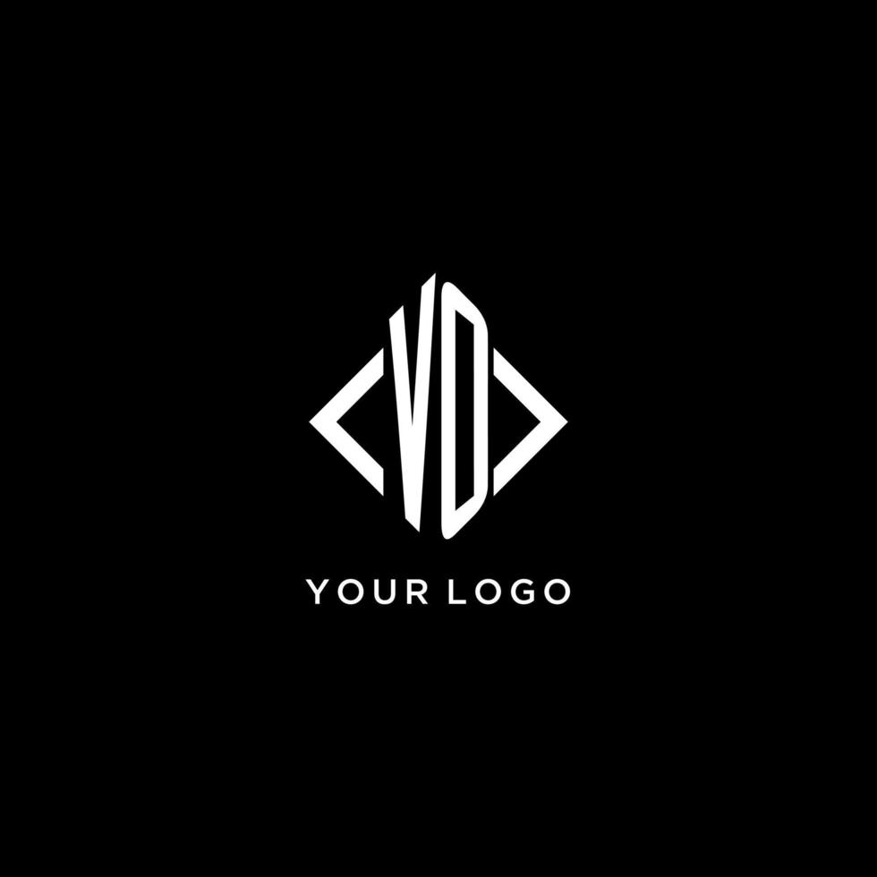 vo iniziale monogramma con rombo forma logo design vettore