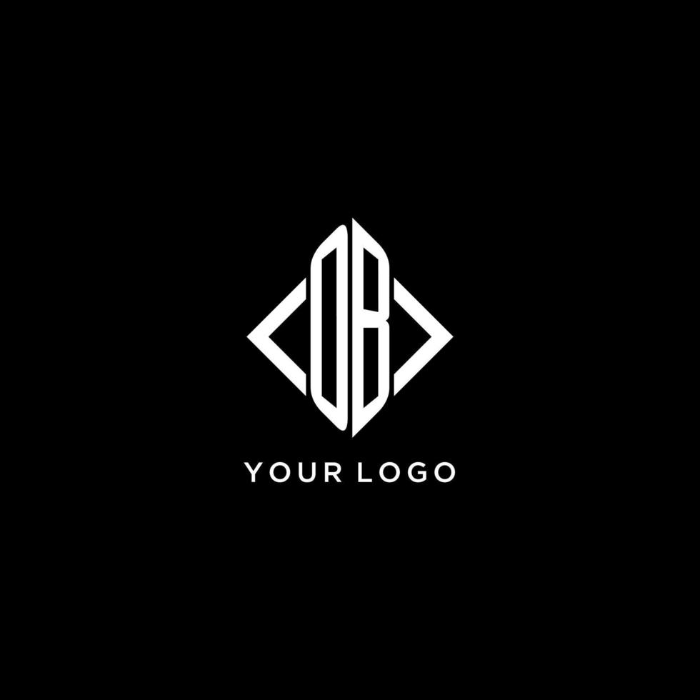 ob iniziale monogramma con rombo forma logo design vettore