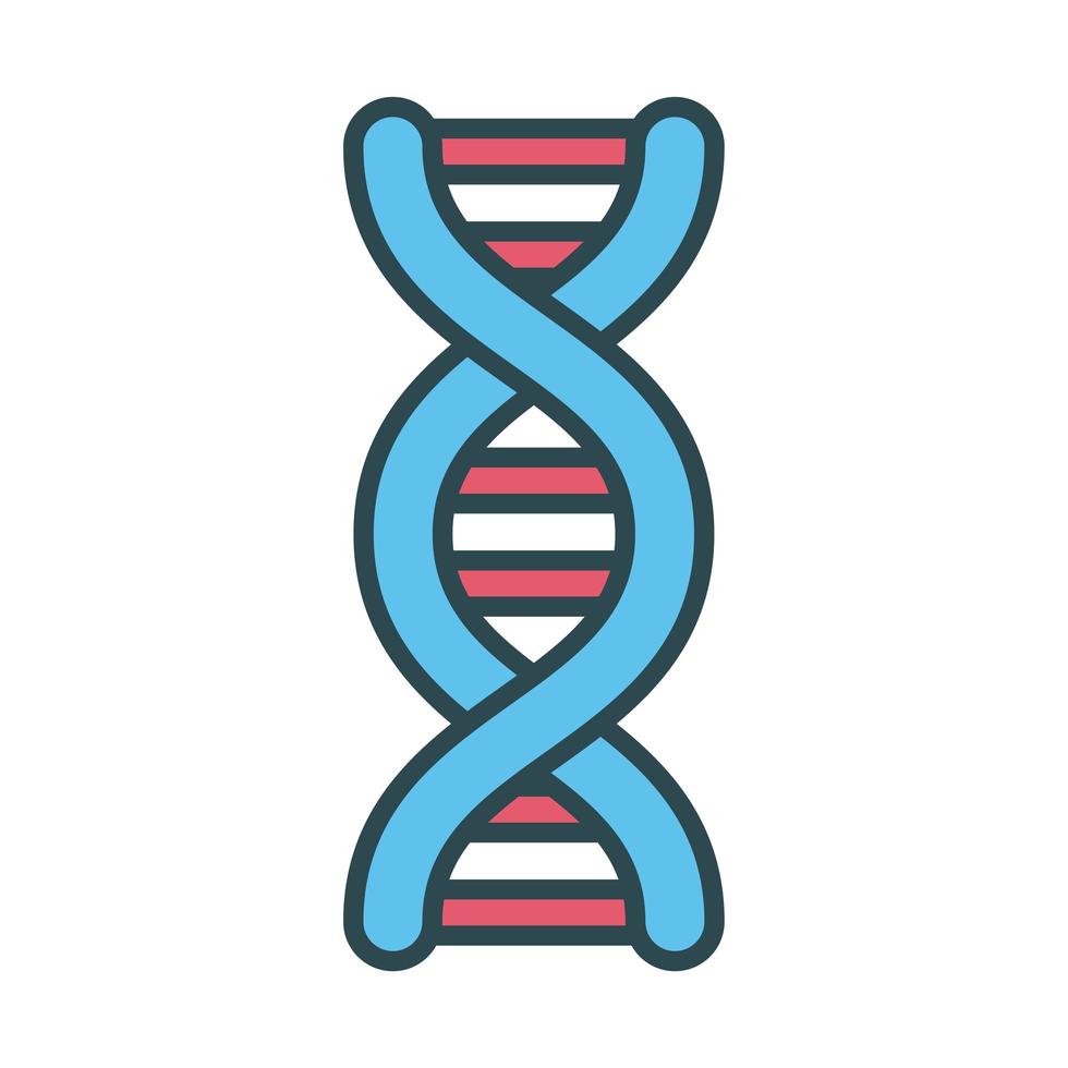 icona di stile di riempimento della molecola di DNA vettore
