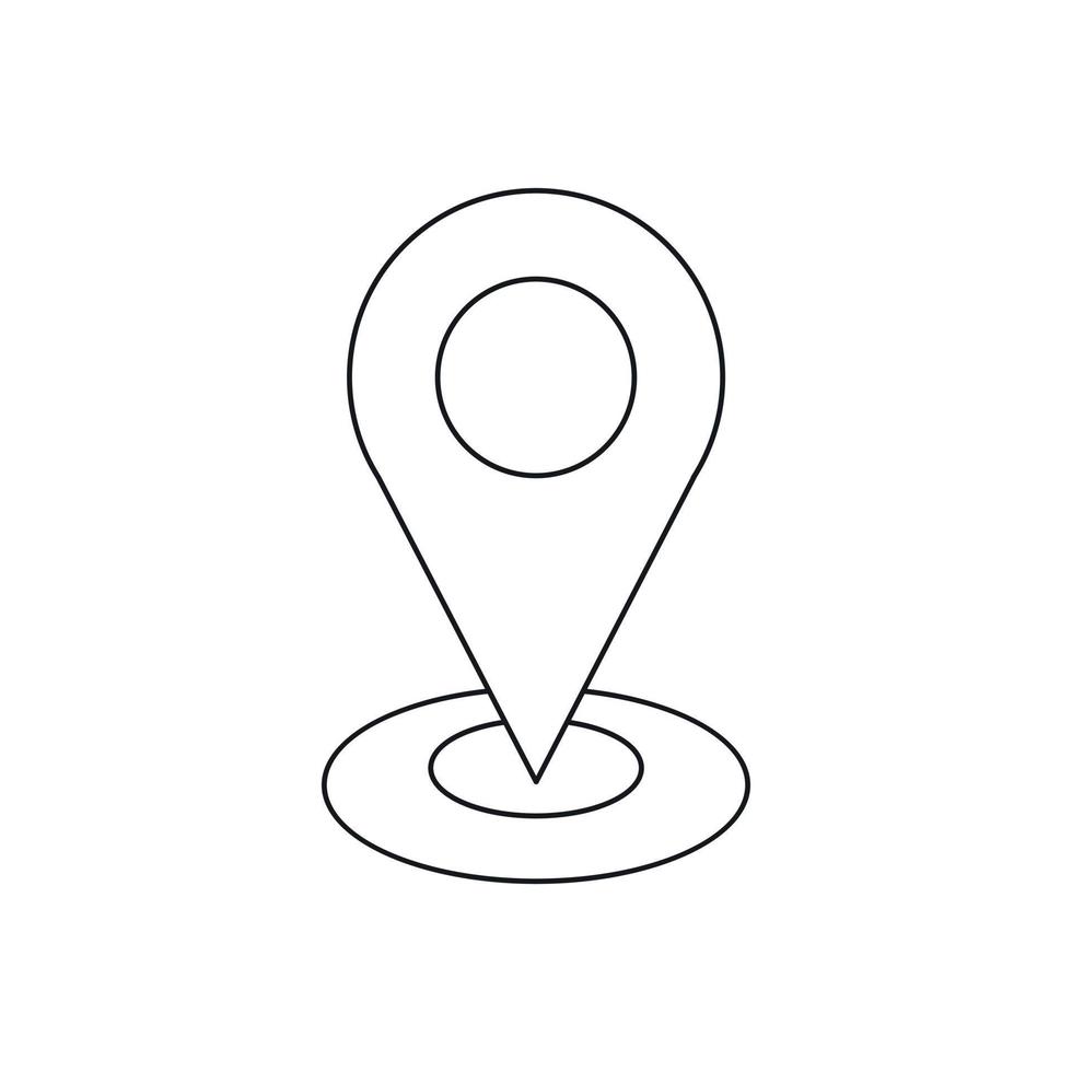 carta geografica pointer icona, schema stile vettore