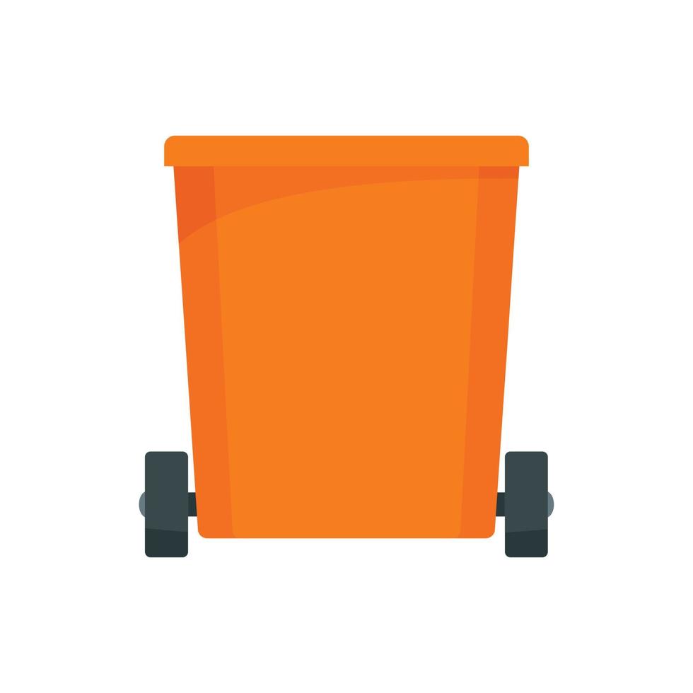 arancia spazzatura può icona, piatto stile vettore