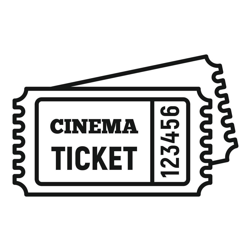 cinema biglietto icona, schema stile vettore