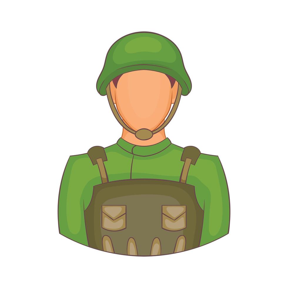 soldato icona nel cartone animato stile vettore