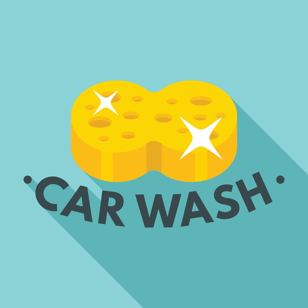 spugna auto lavare logo, piatto stile vettore