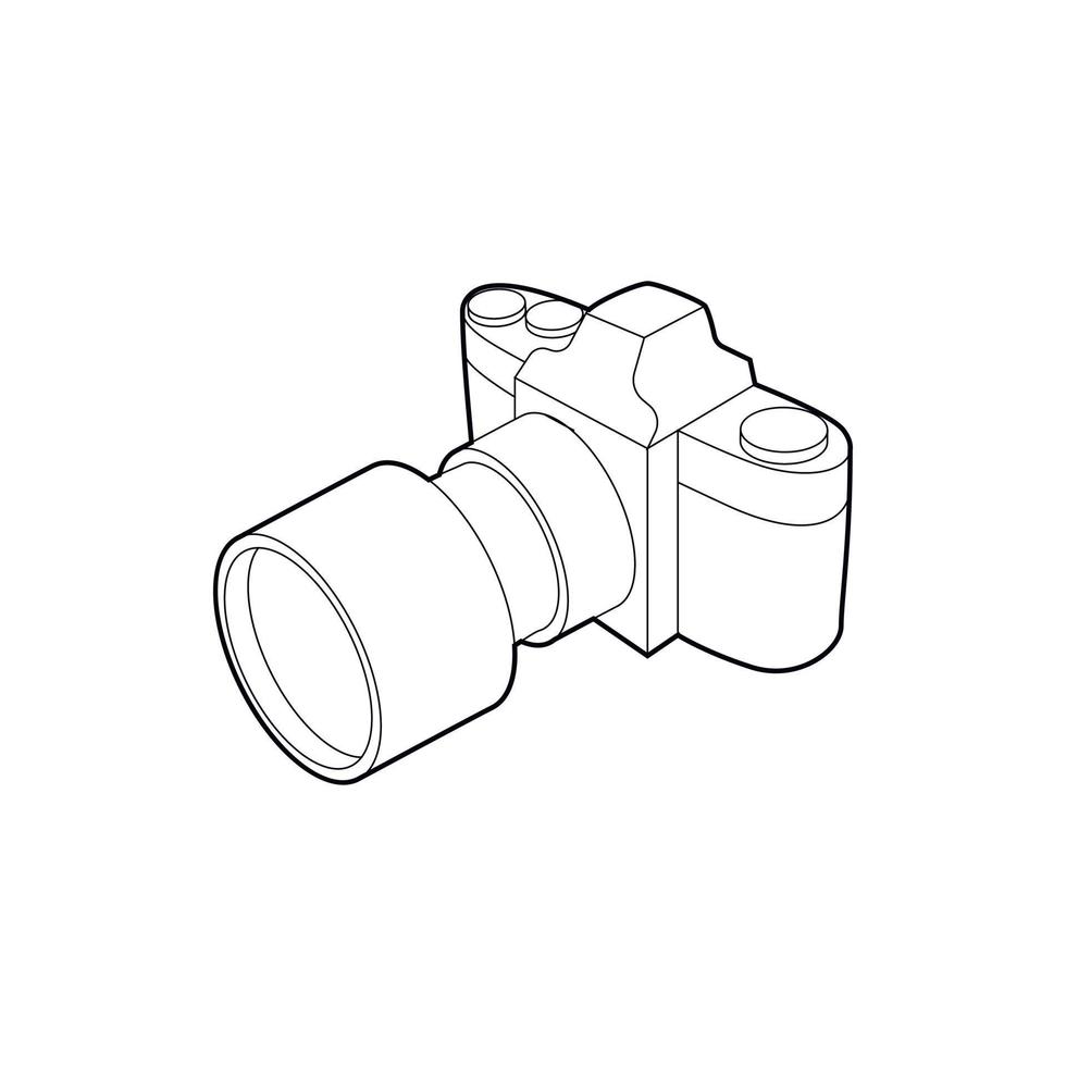 foto telecamera con lente icona, schema stile vettore