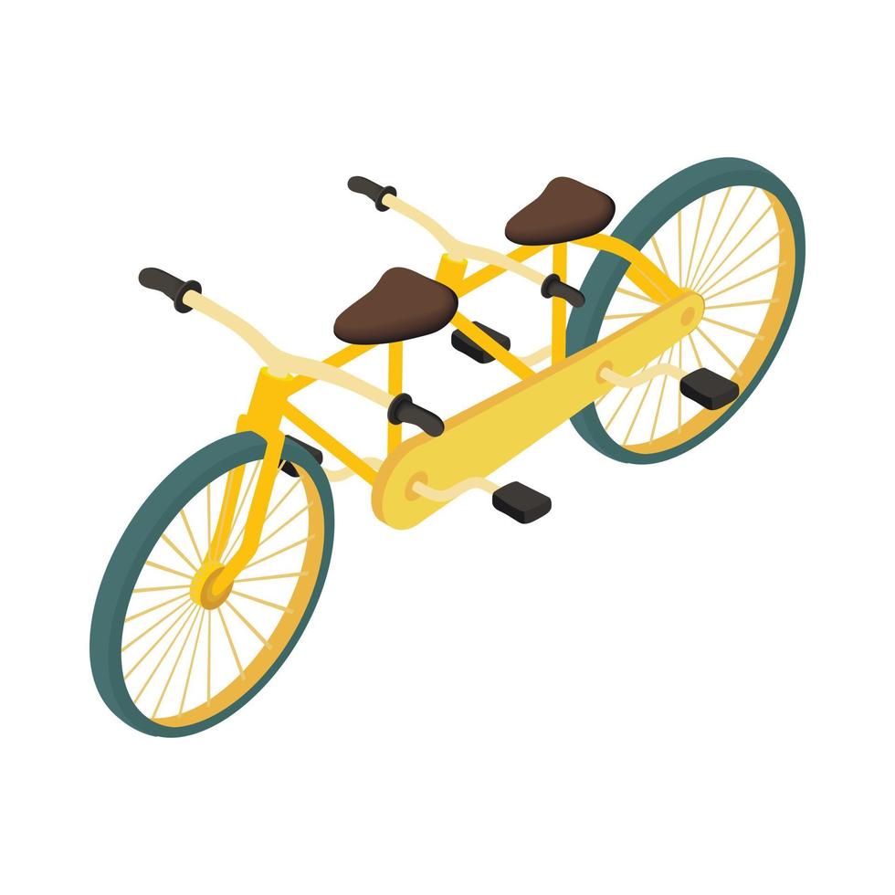 bicicletta tandem icona, cartone animato stile vettore