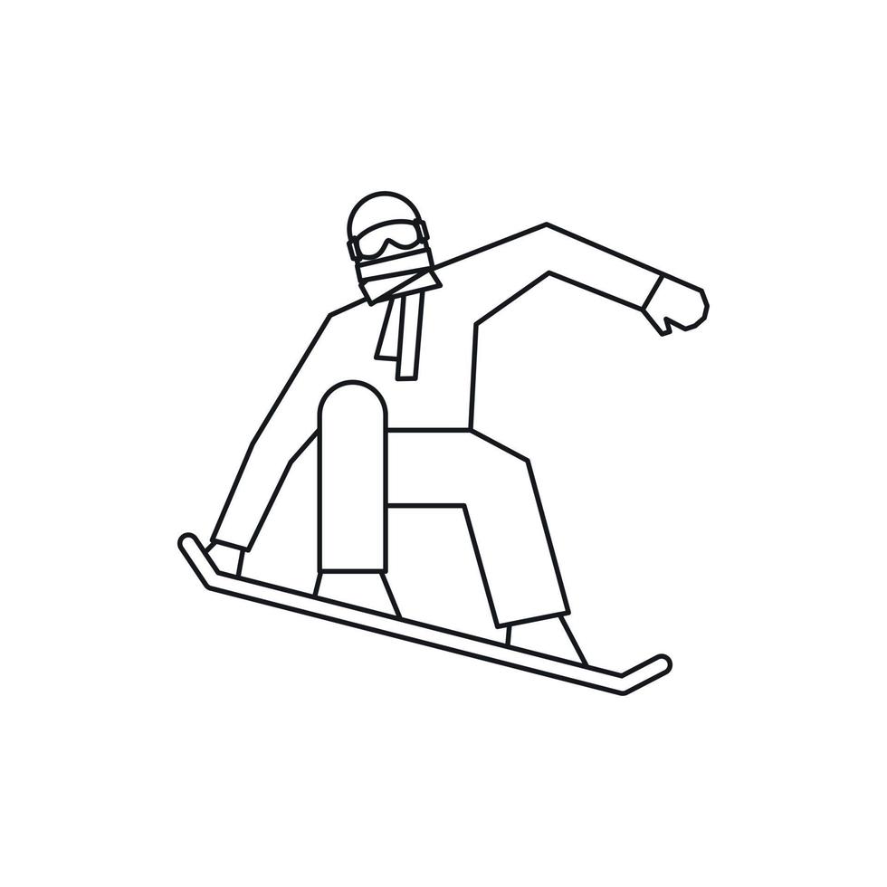 snowboarder icona, schema stile vettore