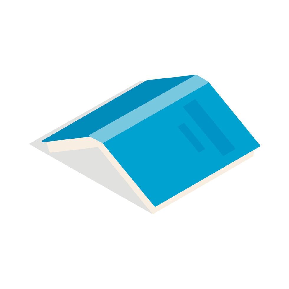 Aperto libro con blu copertina icona, isometrico 3d stile vettore