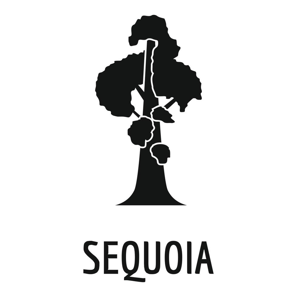 sequoia icona, semplice nero stile vettore