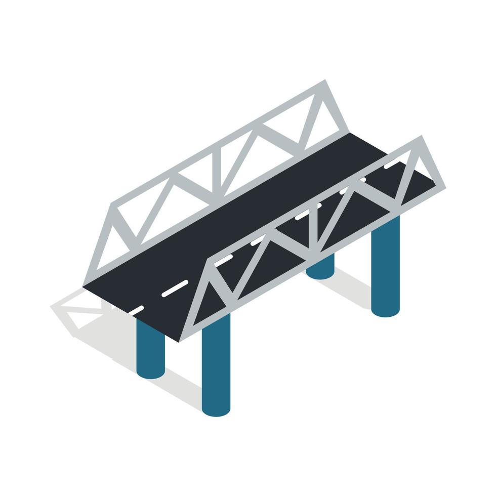 strada ponte icona, isometrico 3d stile vettore