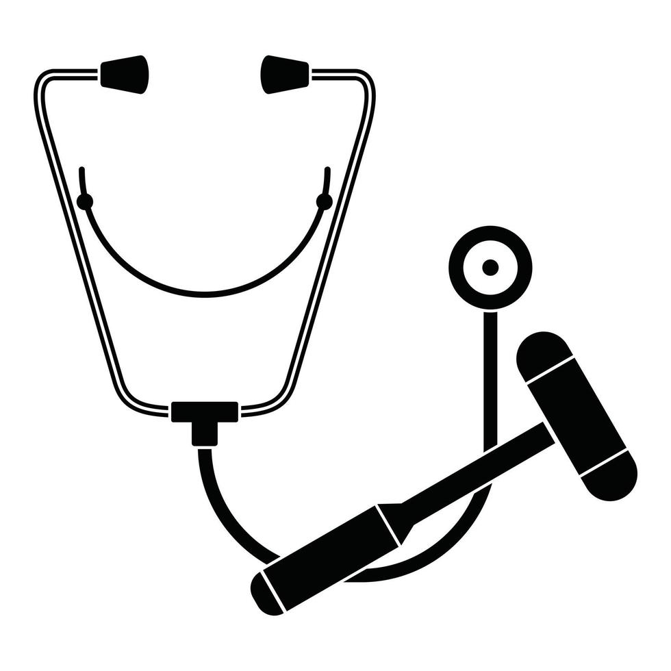 stetoscopio, martello icona, semplice stile vettore