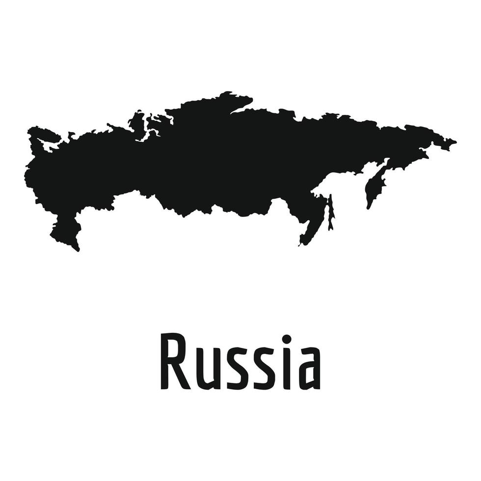 Russia carta geografica nel nero vettore semplice