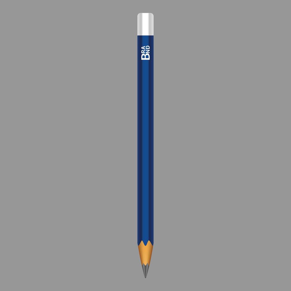 blu matita icona, realistico stile vettore