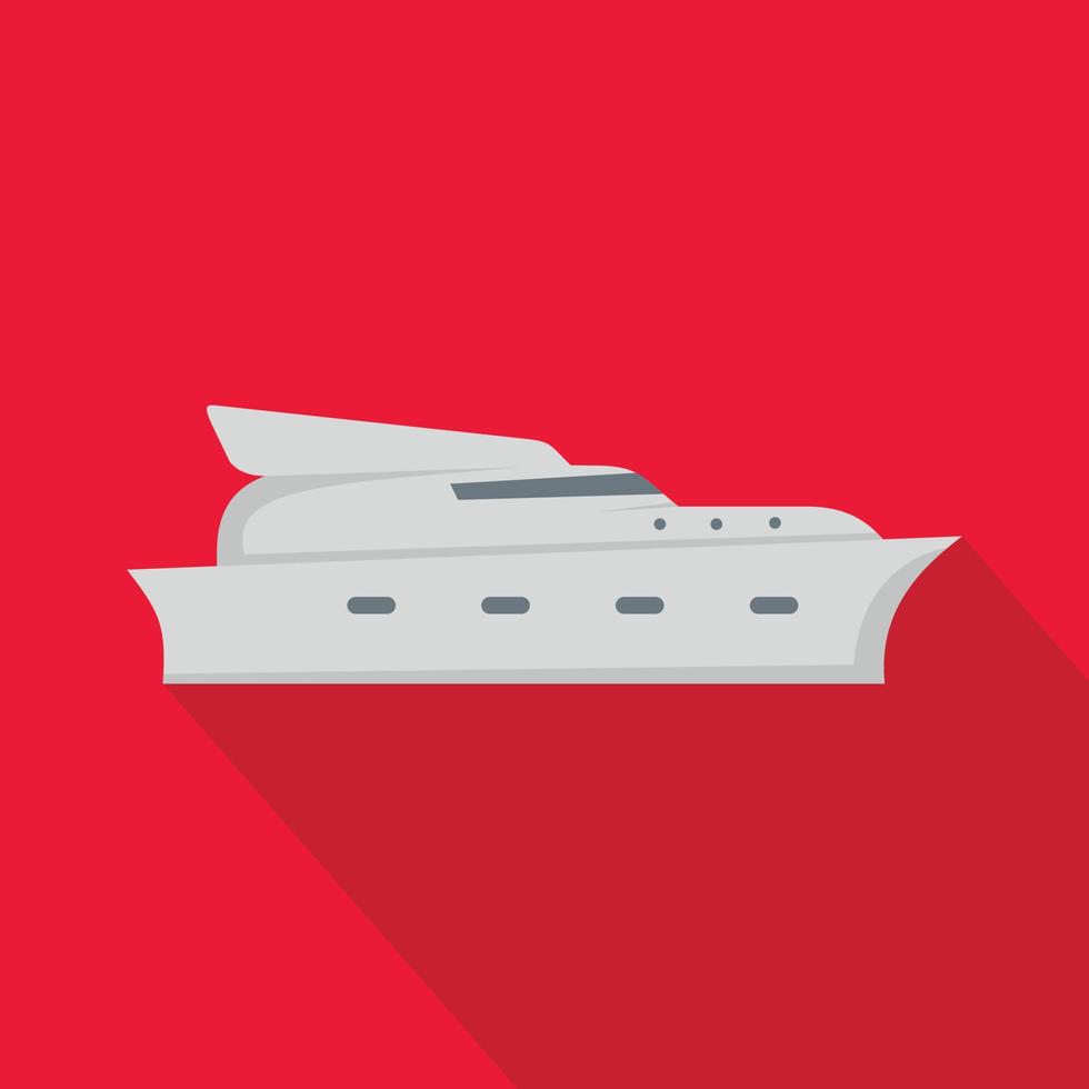 yacht icona, piatto stile vettore