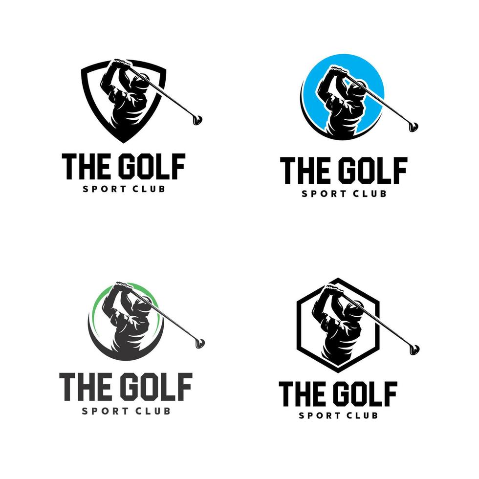 collezione di golf sport logo design modello vettore