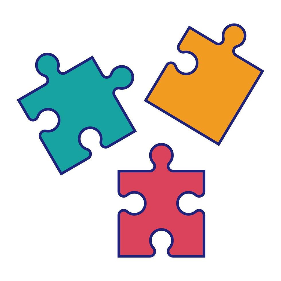 puzzle pezzi icona piatto design vettore