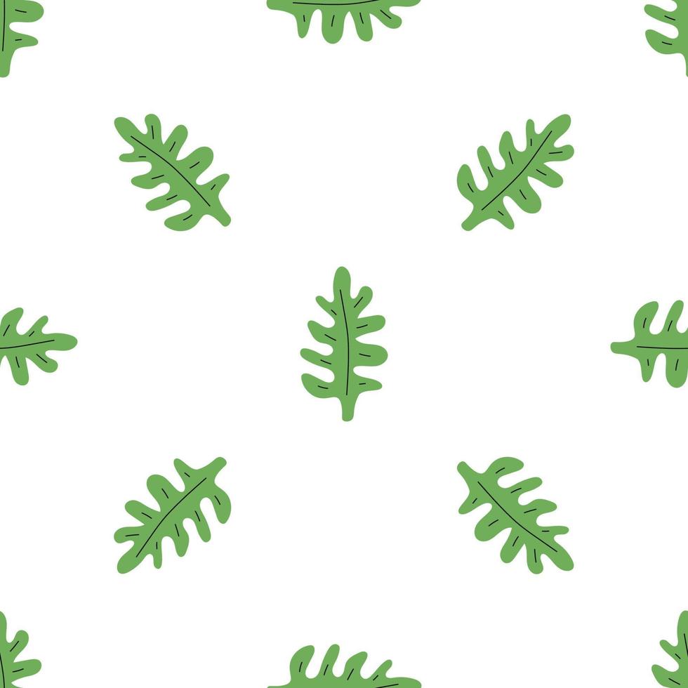 modello senza cuciture di foglie verdi. illustrazione botanica disegnata a mano di vettore. grazioso stile scandinavo per tessuto, tessuto, carta da parati. carta digitale su sfondo bianco vettore