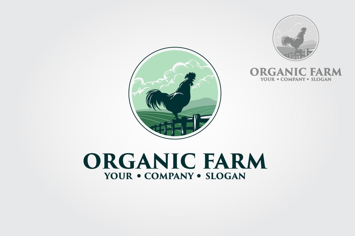 biologico azienda agricola vettore logo illustrazione. Questo logo design per tutti creativo attività commerciale. eccellente pollo e pollame azienda agricola logo modello, organico, ecologia e unico concetto.