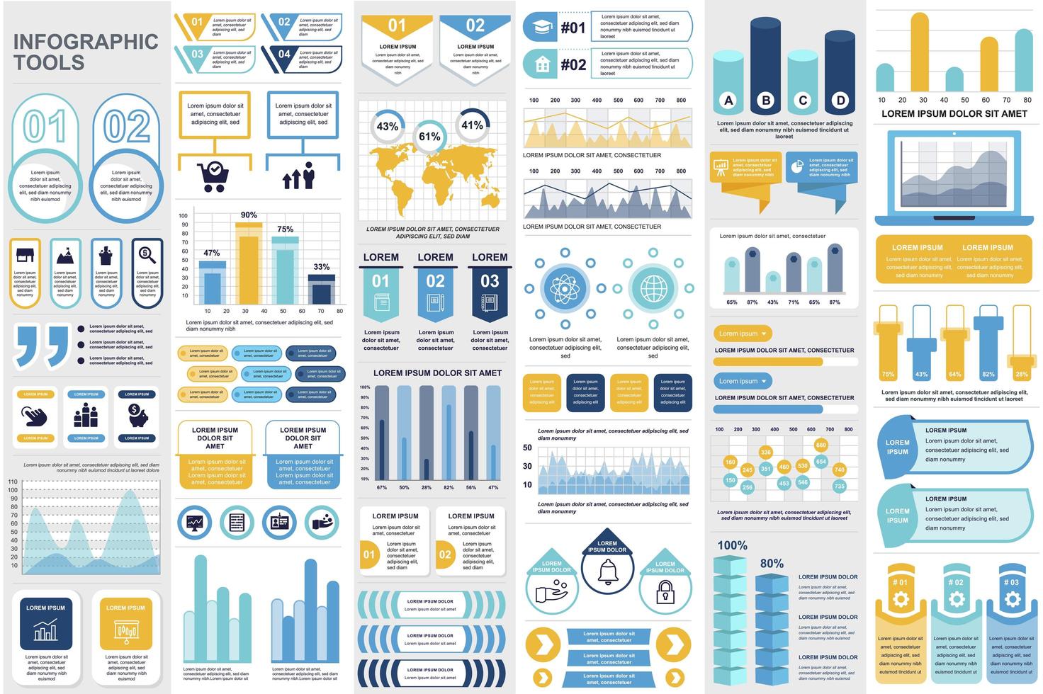 raggruppare elementi di infografica aziendale vettore