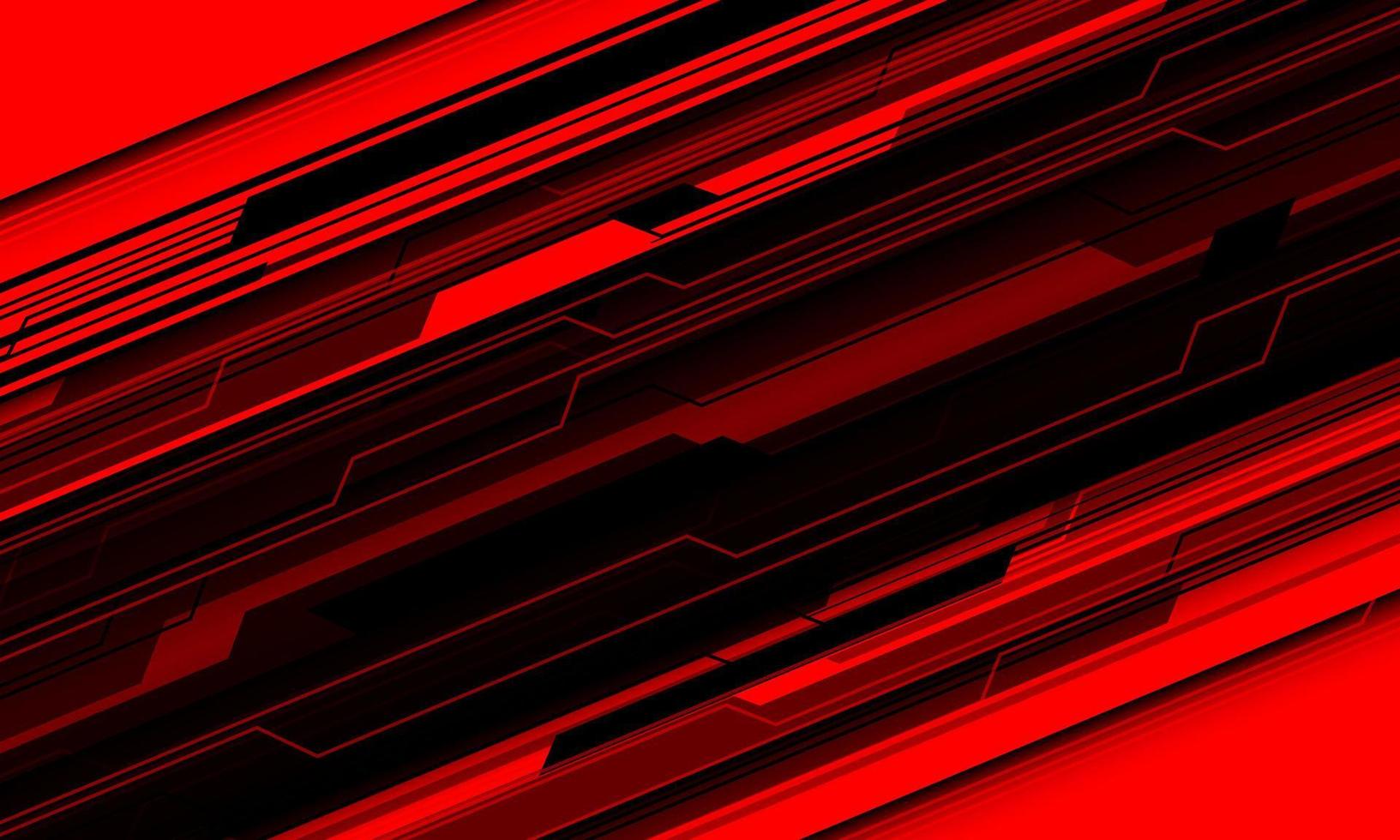 astratto nero linea circuito informatica geometrico barra dinamico su rosso design moderno futuristico tecnologia sfondo vettore