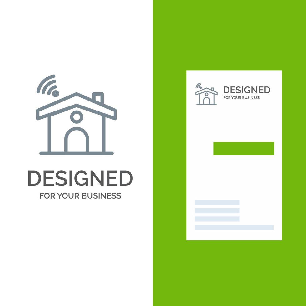 Wi-Fi servizio segnale Casa grigio logo design e attività commerciale carta modello vettore