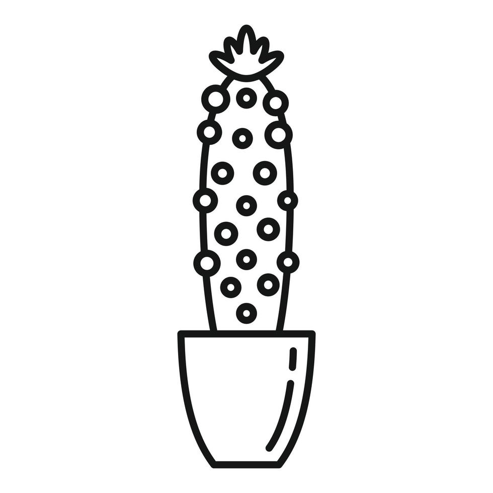 cactus pentola icona, schema stile vettore