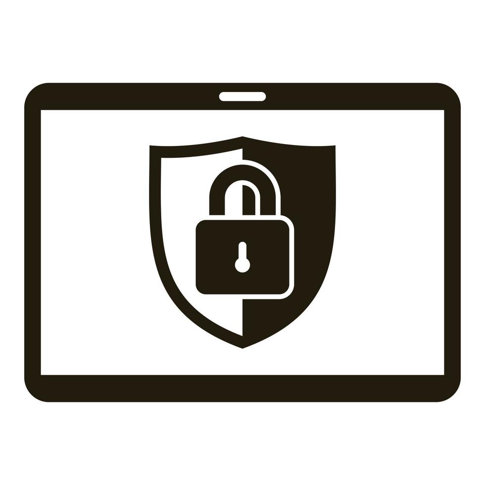 tavoletta serratura sicurezza icona, semplice stile vettore