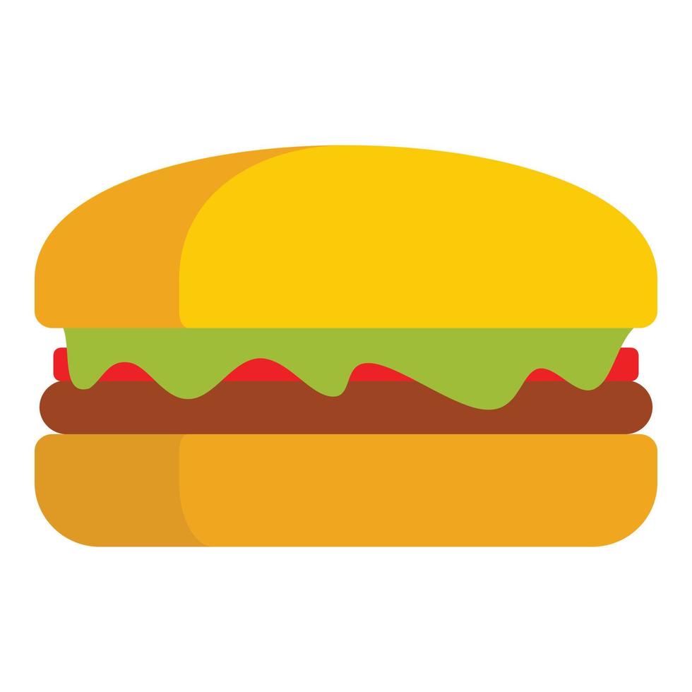 gustoso hamburger icona, piatto stile vettore
