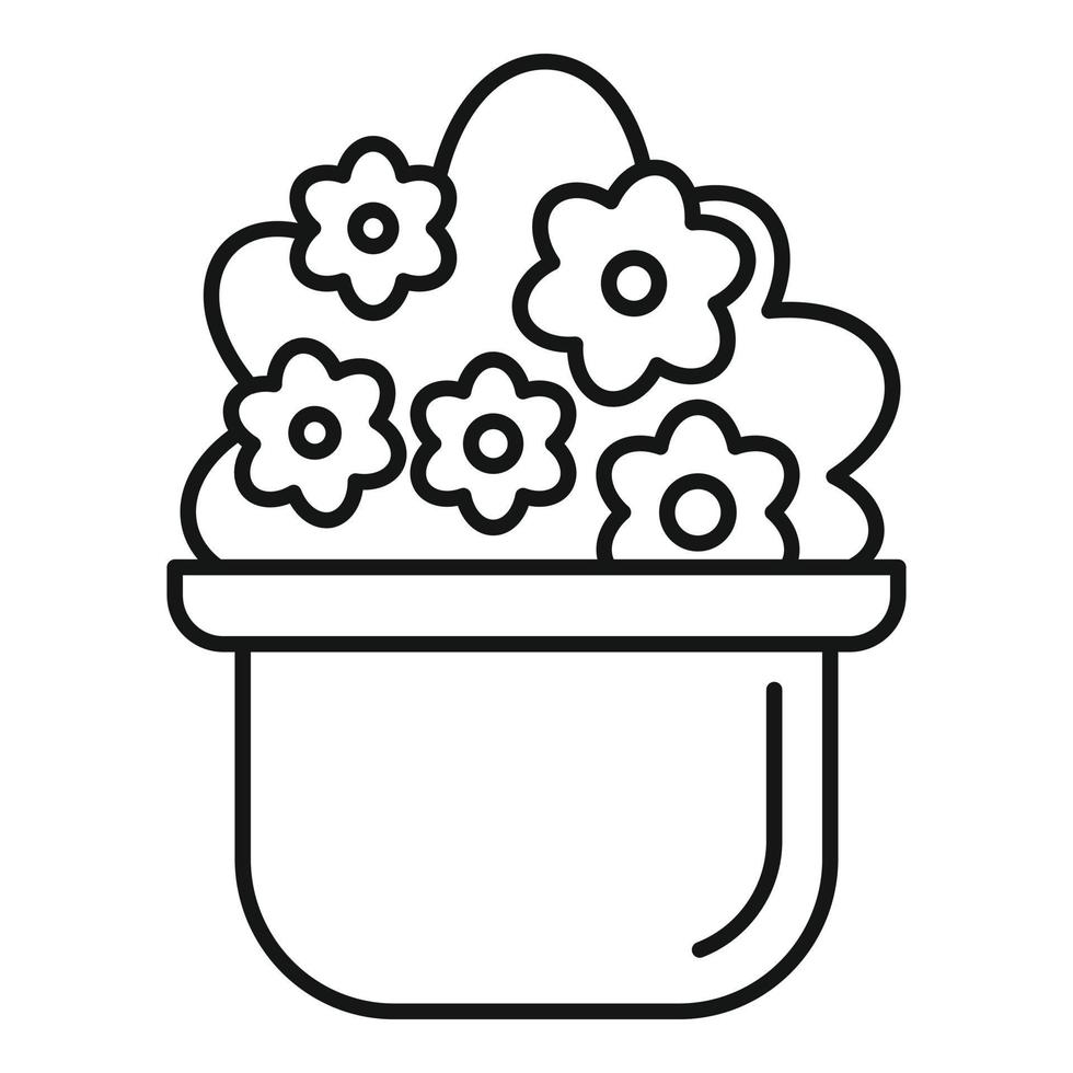 fiore pianta della casa icona, schema stile vettore