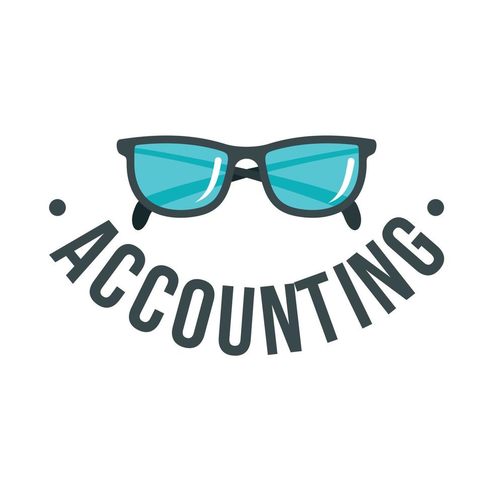 bicchiere contabilità logo, piatto stile vettore