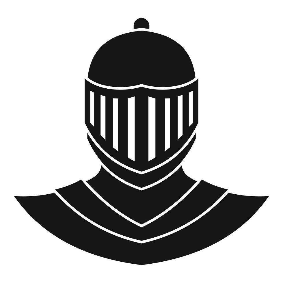 cavaliere casco avatar icona, semplice stile vettore