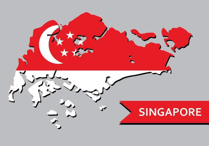 Mappa di Singapore vettore