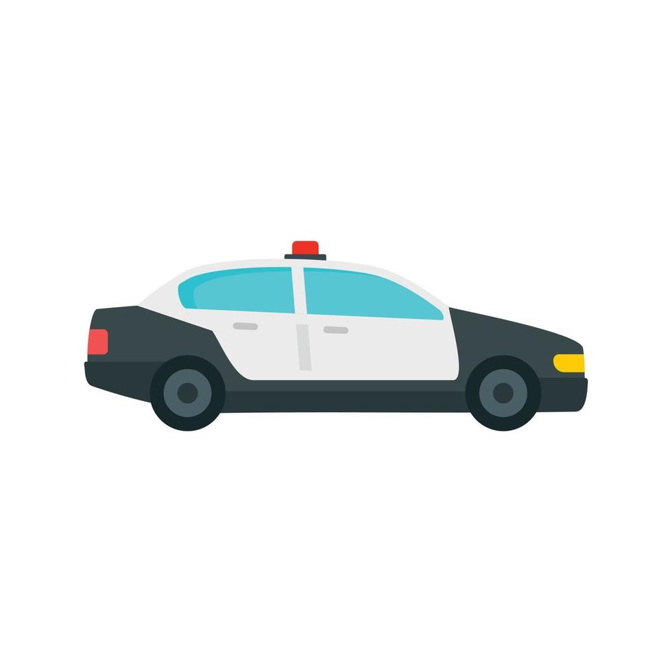 polizia pattuglia auto icona, piatto stile vettore