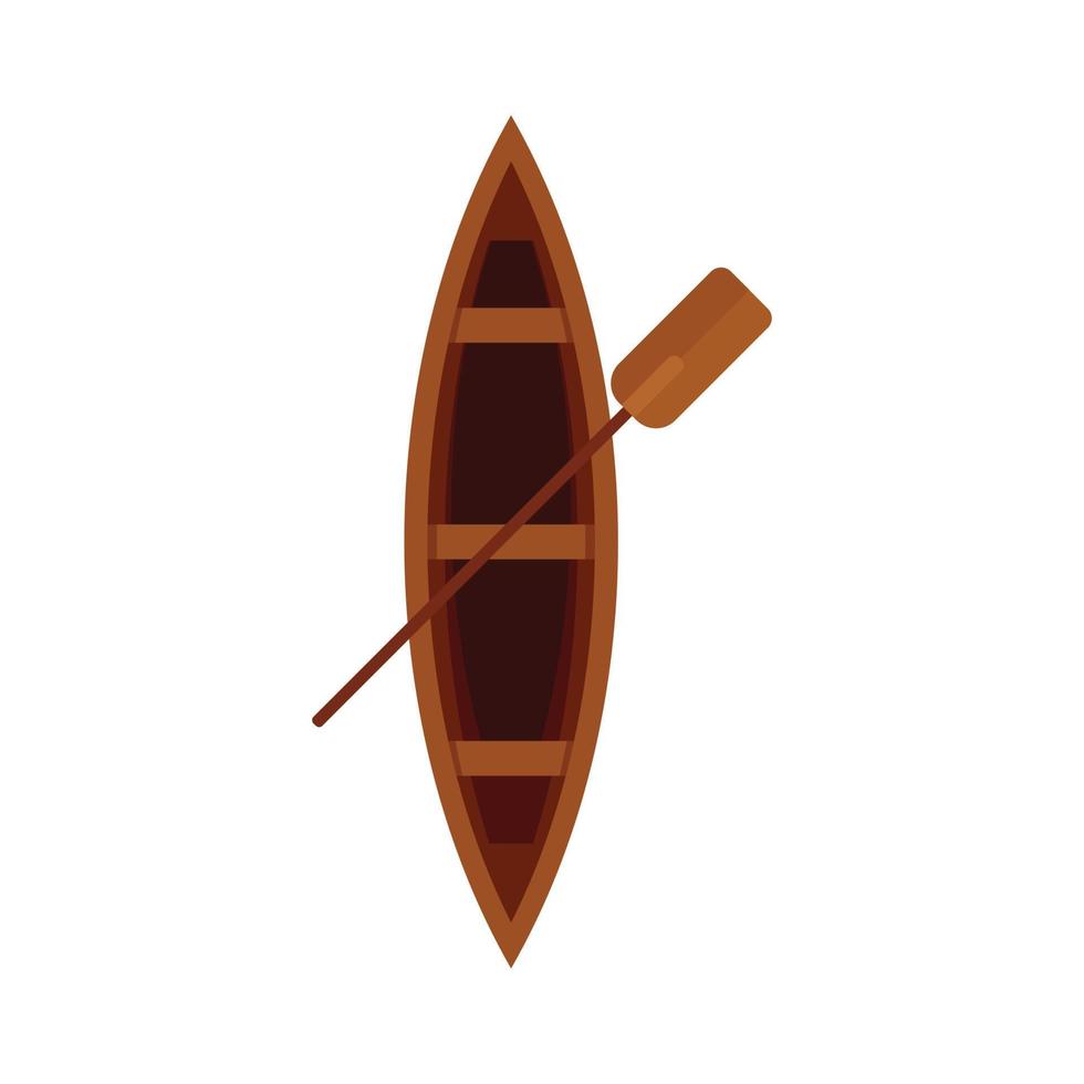 superiore Visualizza legna barca icona, piatto stile vettore