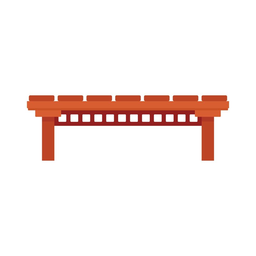 legna fiume ponte icona, piatto stile vettore