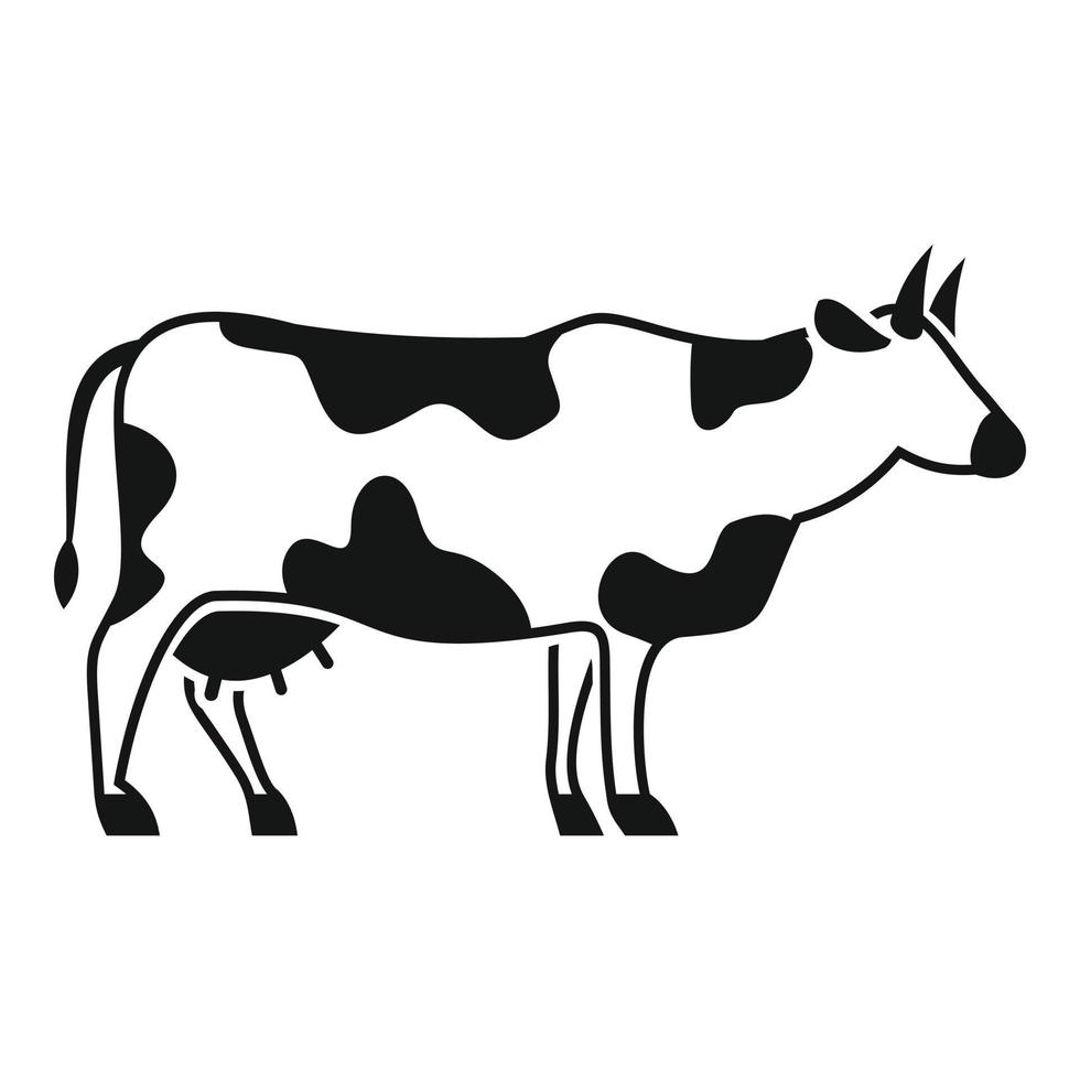 azienda agricola mucca icona, semplice stile vettore