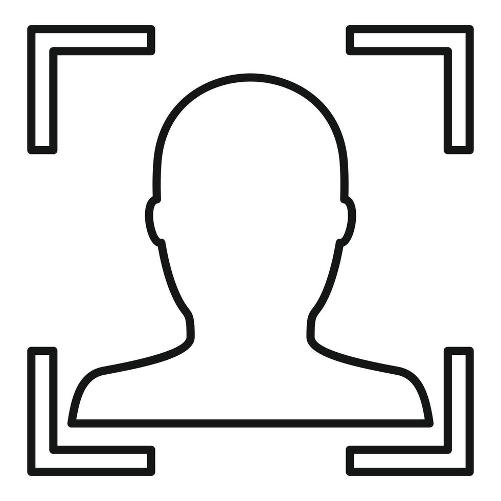 elettronico viso riconoscimento icona, schema stile vettore