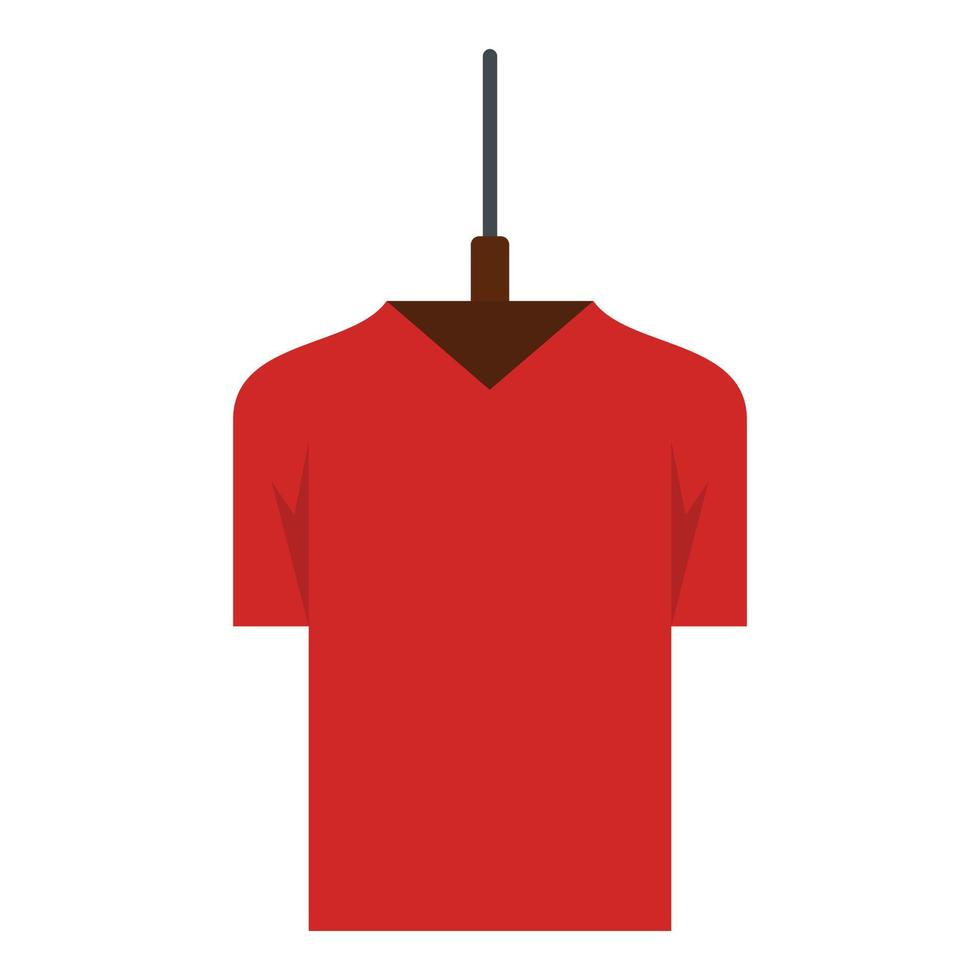 rosso stile maglietta icona, piatto stile vettore