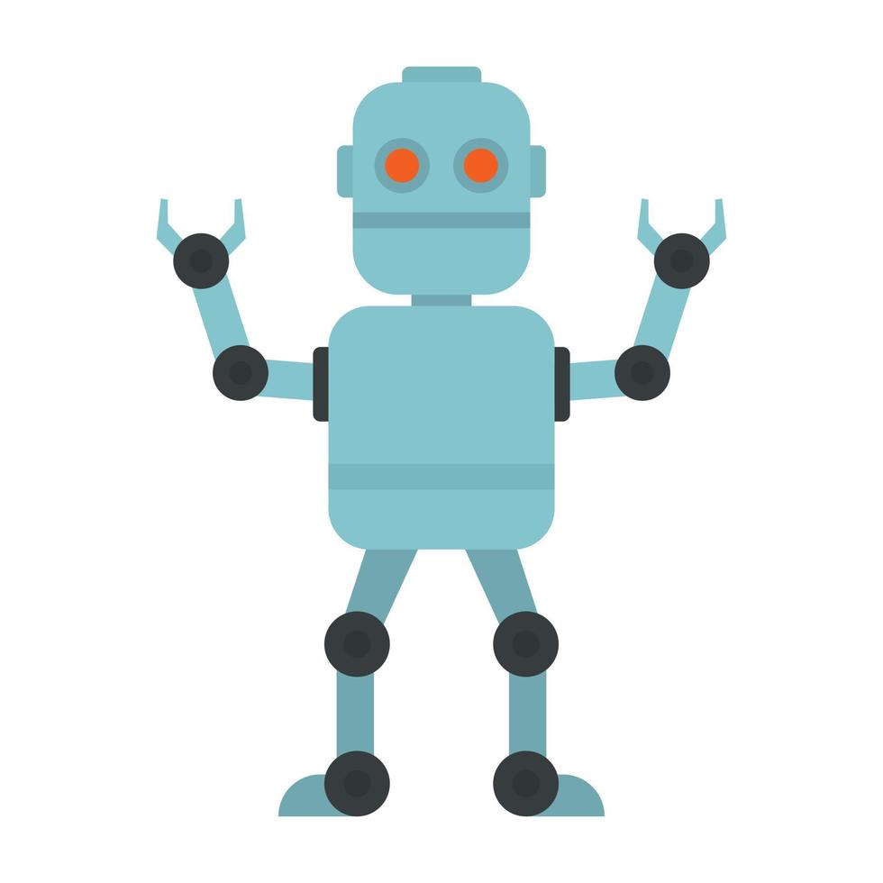 informatica robot icona, piatto stile vettore