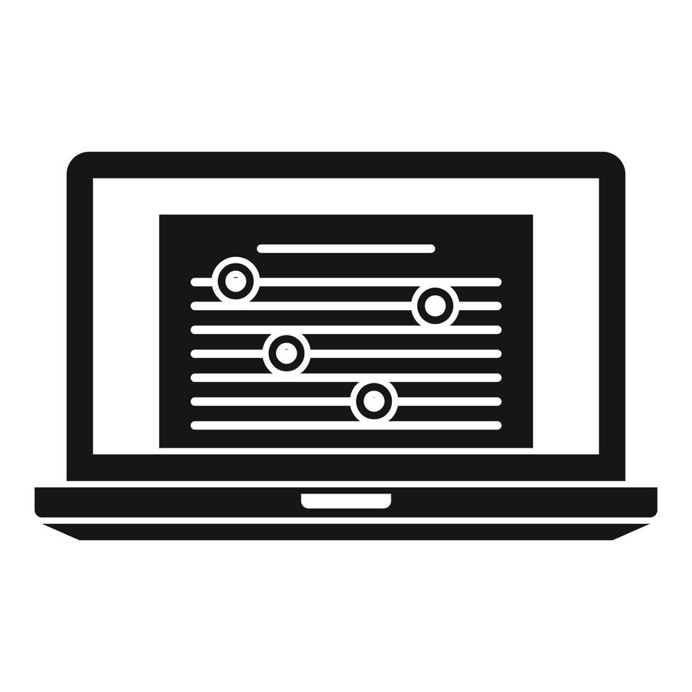 in linea il computer portatile editore icona, semplice stile vettore