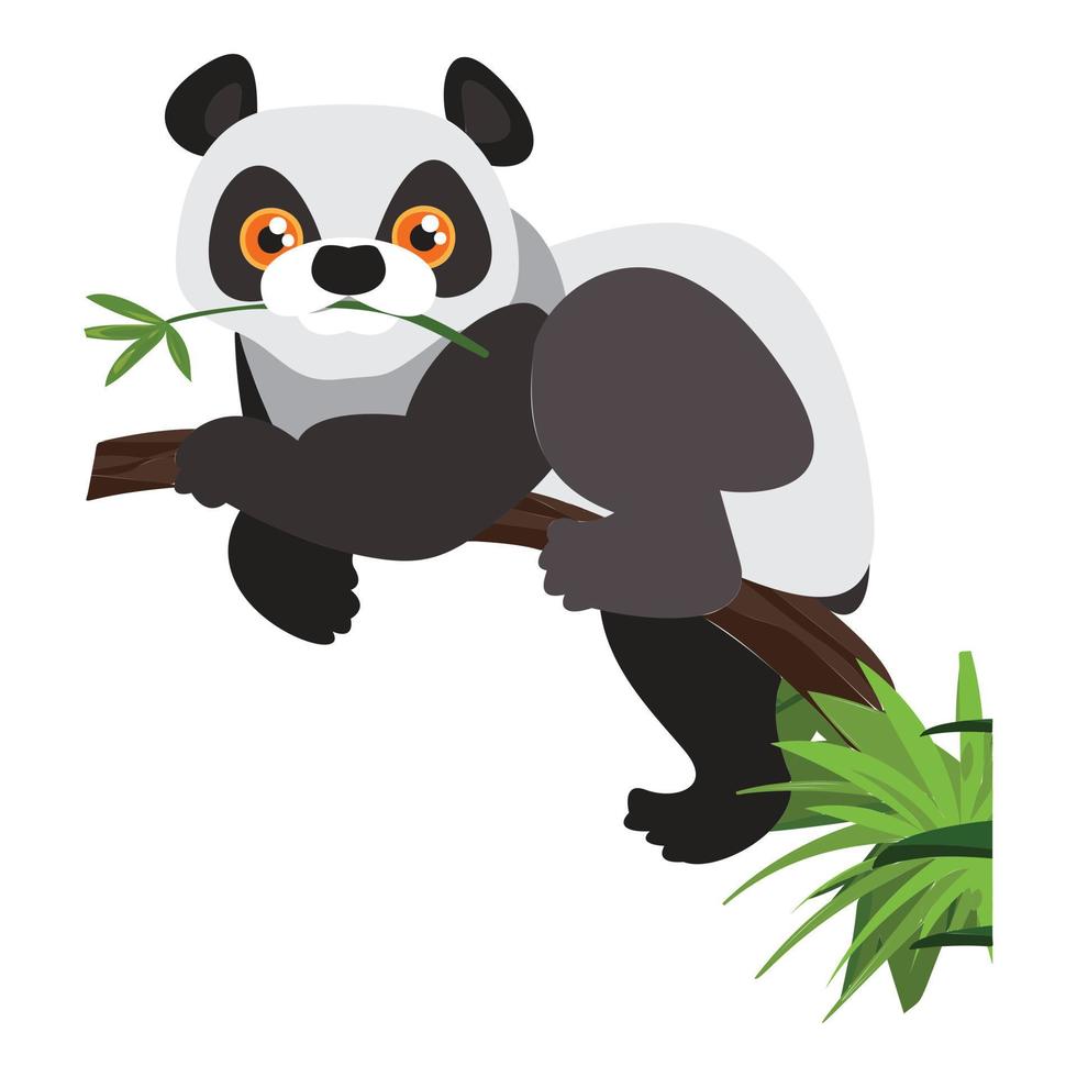 panda orso icona, cartone animato stile vettore