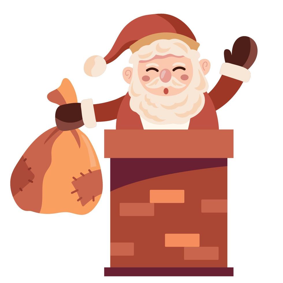 babbo natale nel camino vettore