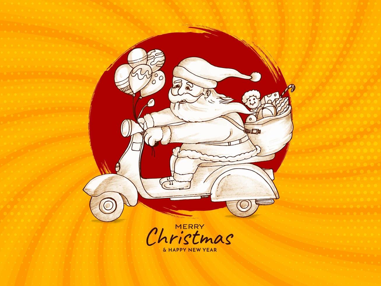allegro Natale Festival saluto carta con Santa Claus design vettore