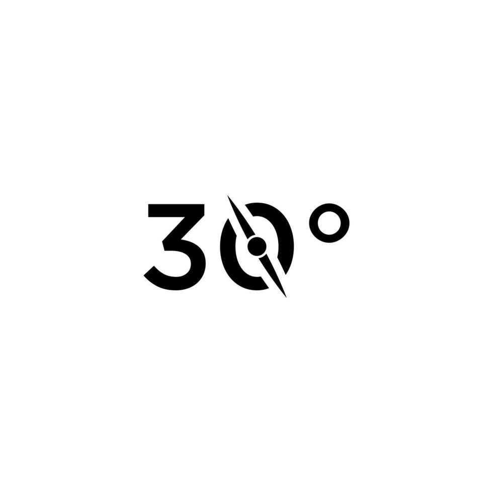 30 gradi icona logo modello vettore