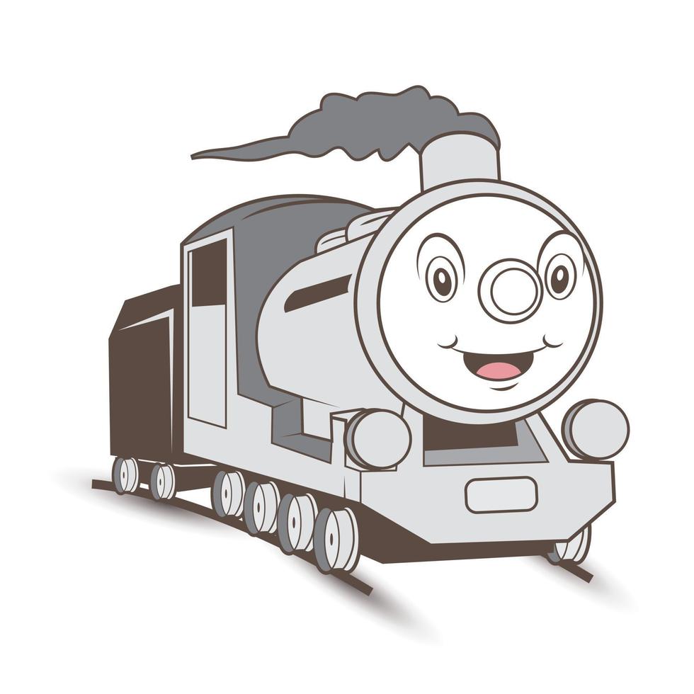 vecchio treno cartone animato illustrazione vettore