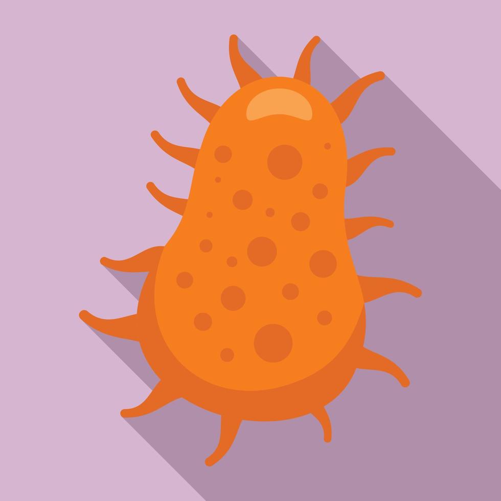 patogeno batteri icona, piatto stile vettore