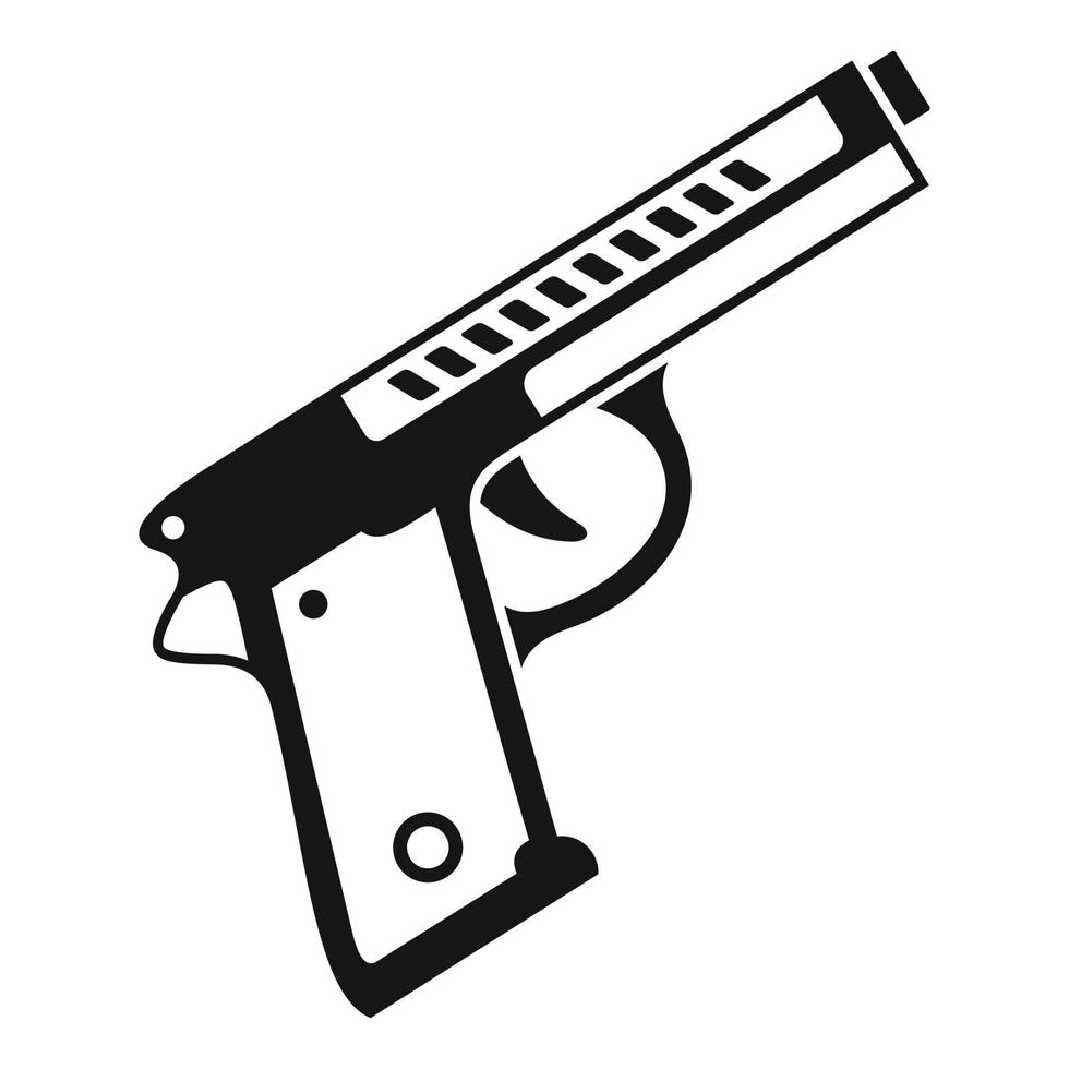 pistola icona, semplice stile vettore