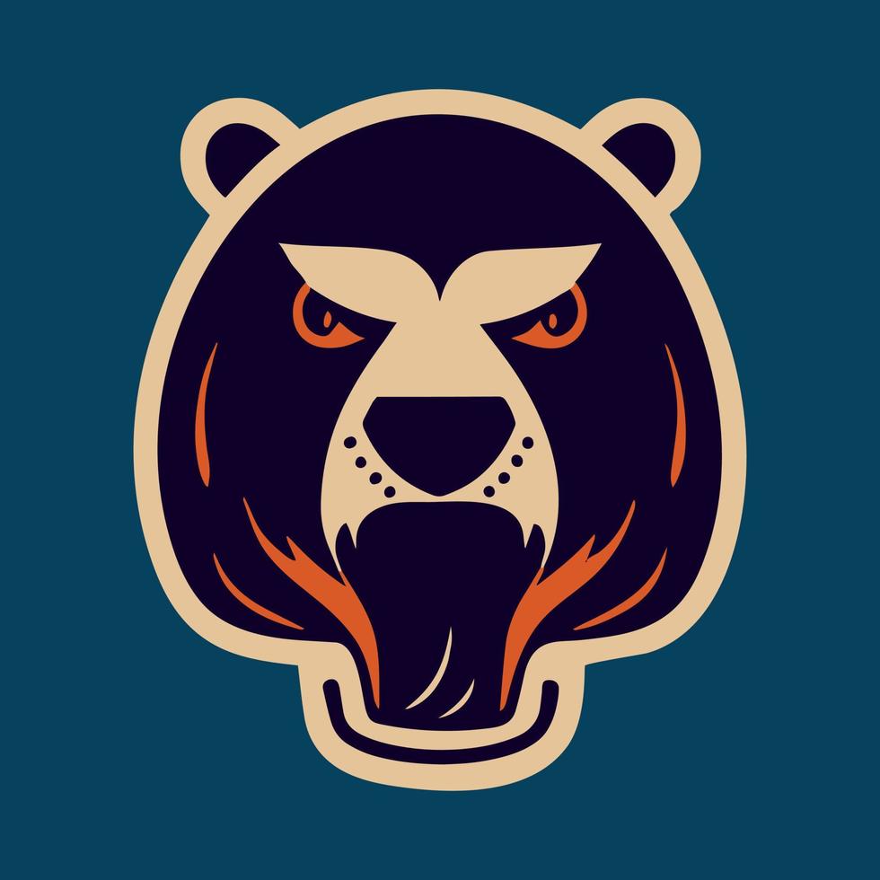 orso logo per gli sport squadra portafortuna emblema. vettore