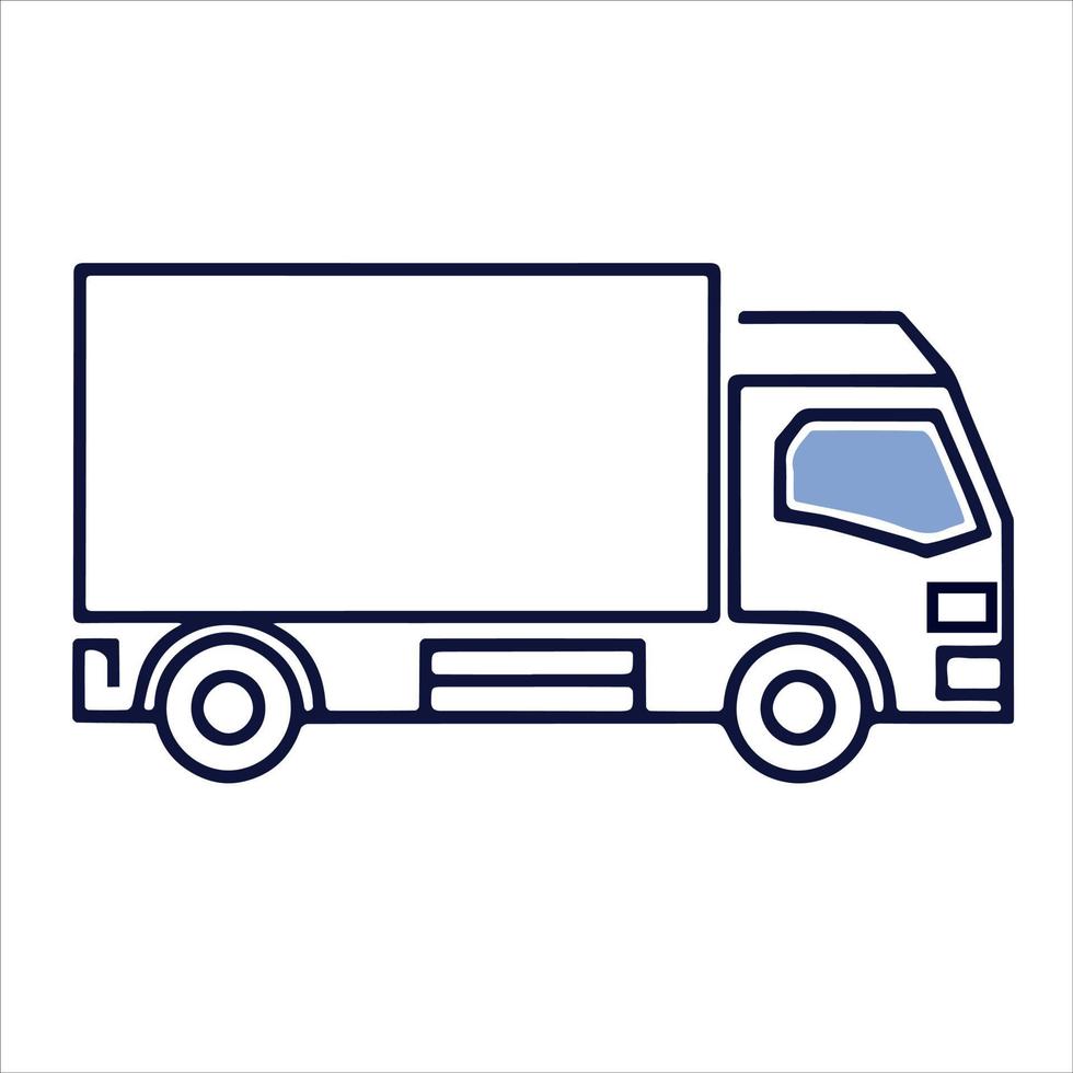 pittogramma di camion, minimo linea icona mezzi di trasporto illustrazione. vettore